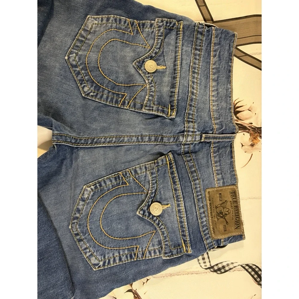 Vintage True Religion Skinny Jeans Womens 30 Dark Wash Flap Pocket Y2K
